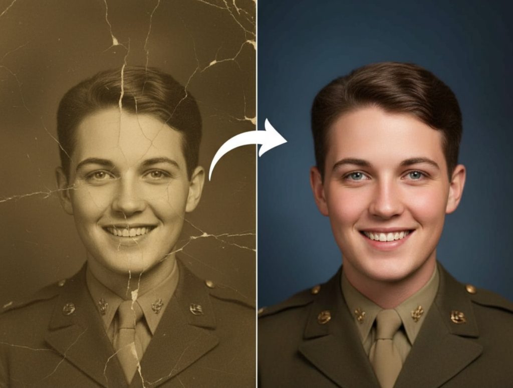 At suzifoto restration service we repair and colorize black and white family photo